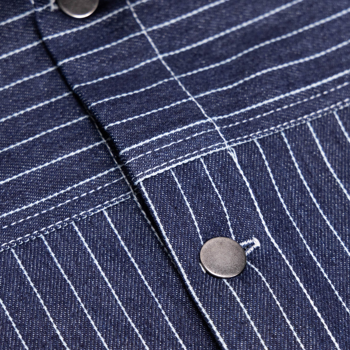 Indigo Pinstripe Trucker Jacket