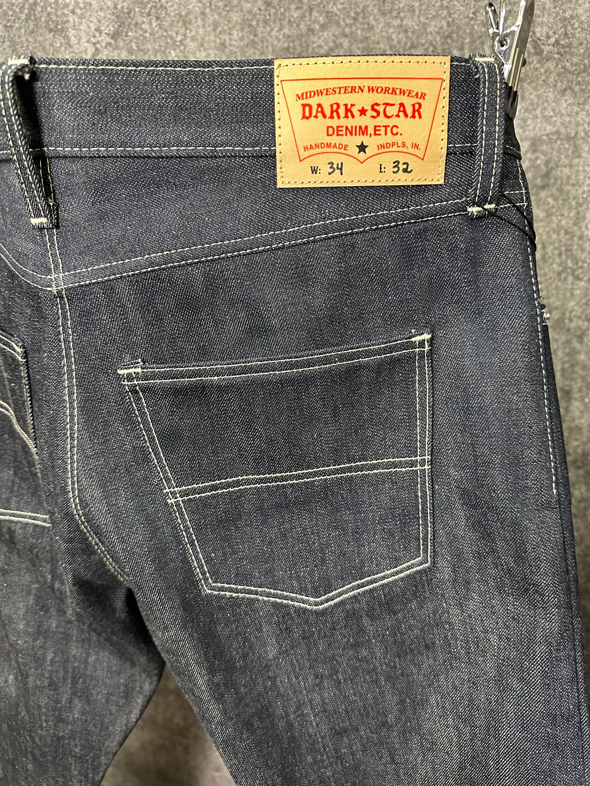 14oz Indigo White Weft Selvedge Denim 34 x 32