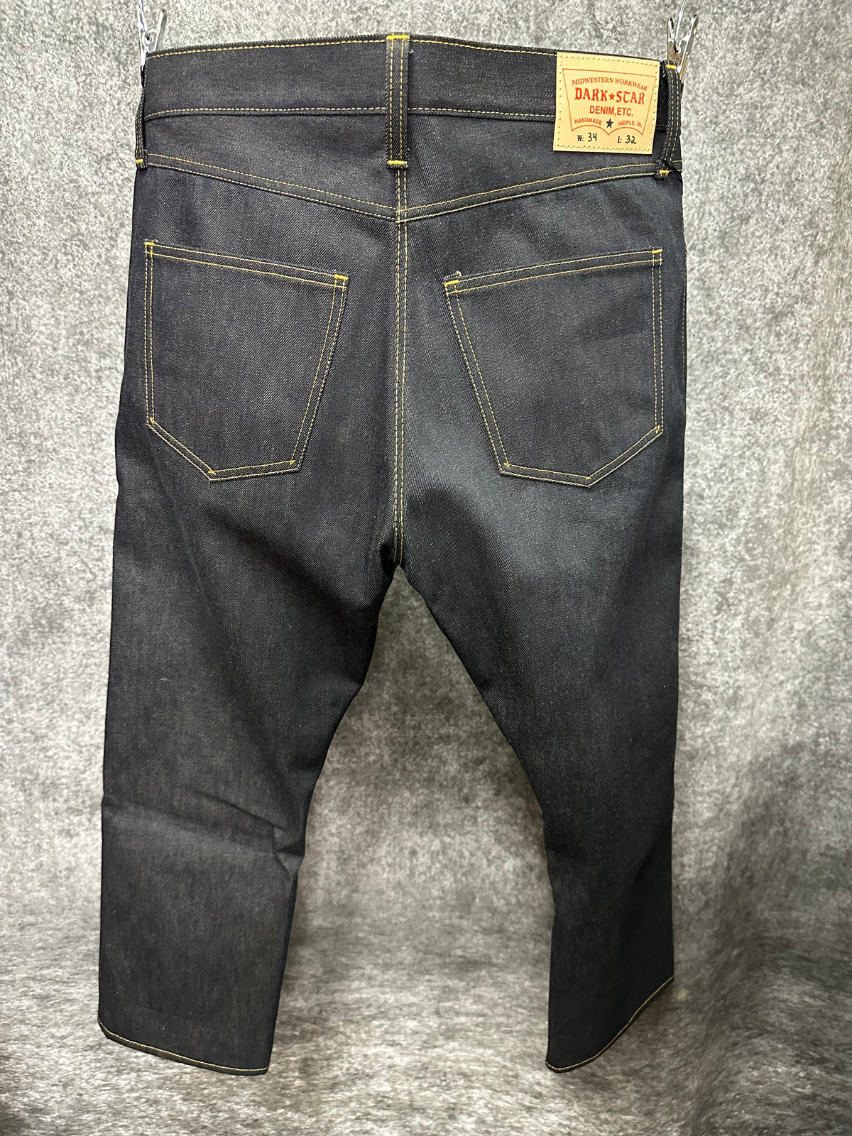 12oz Dark Indigo Brown Weft Selvedge 34 x 30