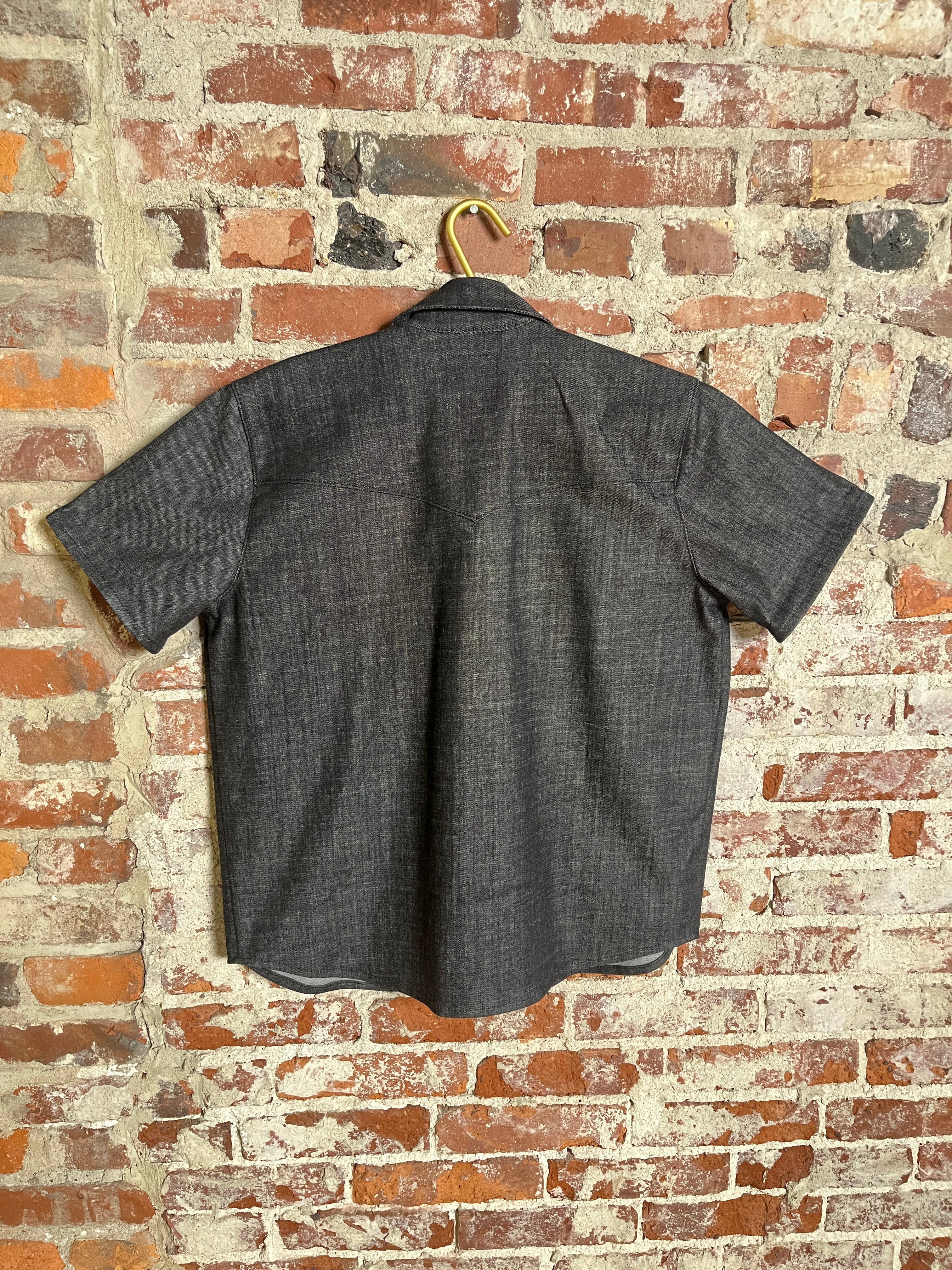 9oz Black Denim Pearl Snap Western Shirt (M)