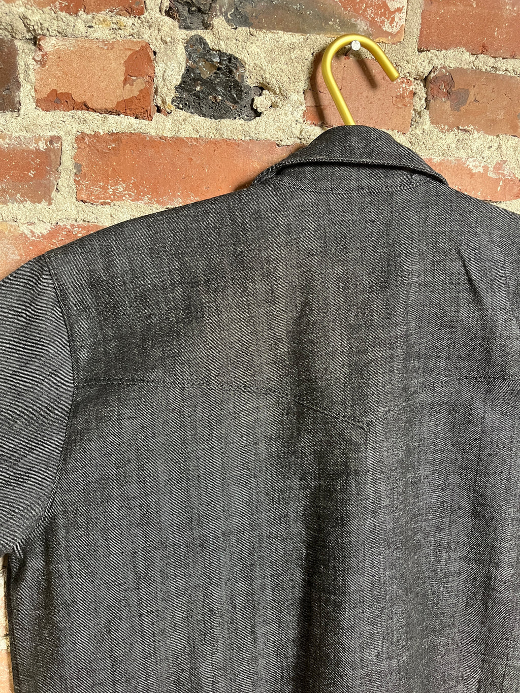 9oz Black Denim Pearl Snap Western Shirt (M)