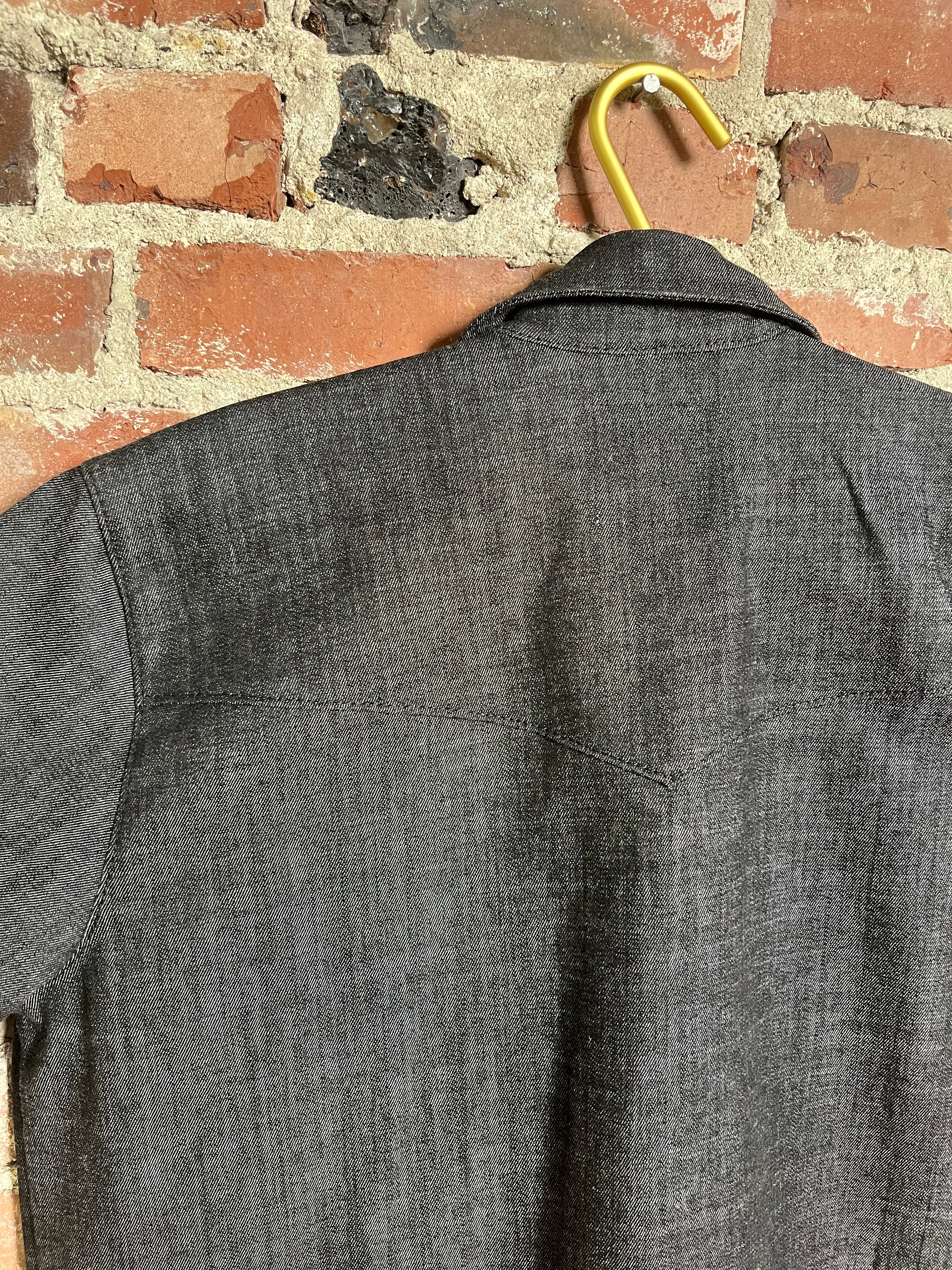 9oz Black Denim Pearl Snap Western Shirt (M)