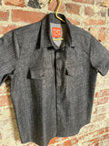 9oz Black Denim Pearl Snap Western Shirt (M)