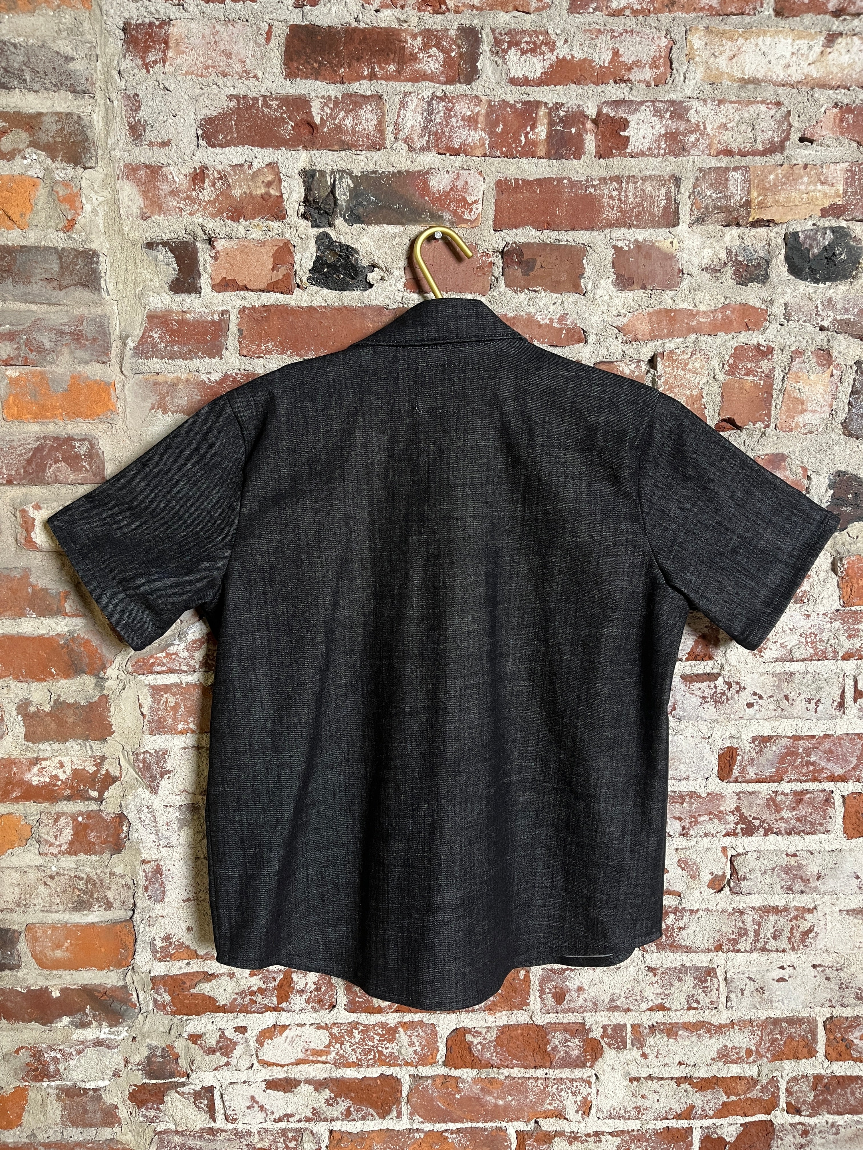 9oz Black Denim Pearl Snap Work Shirt (M)