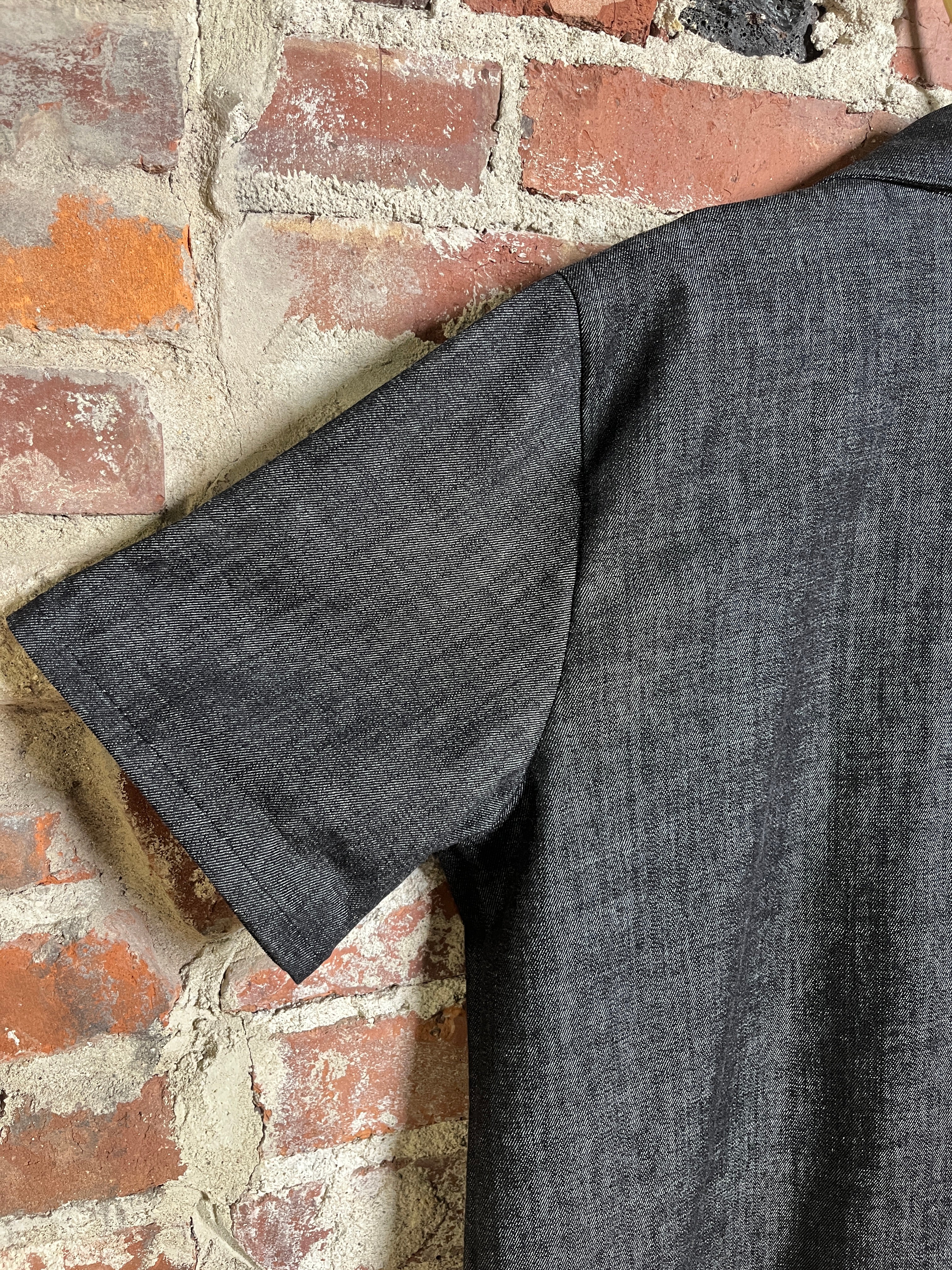 9oz Black Denim Pearl Snap Work Shirt (M)