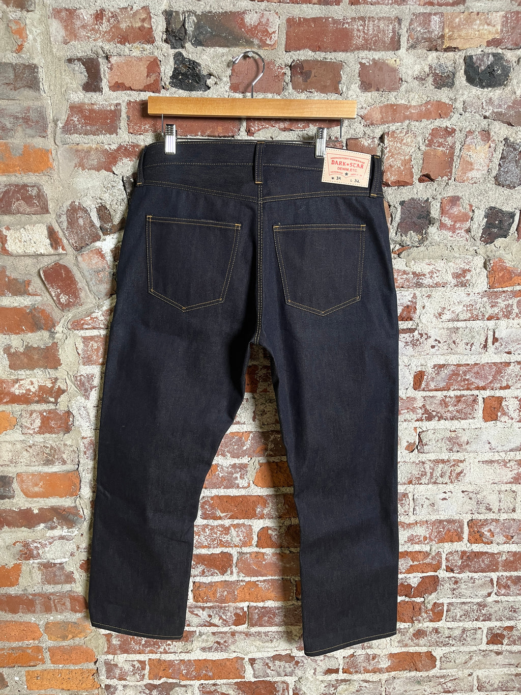 12oz Dark Indigo Brown Weft Selvedge 34 x 32