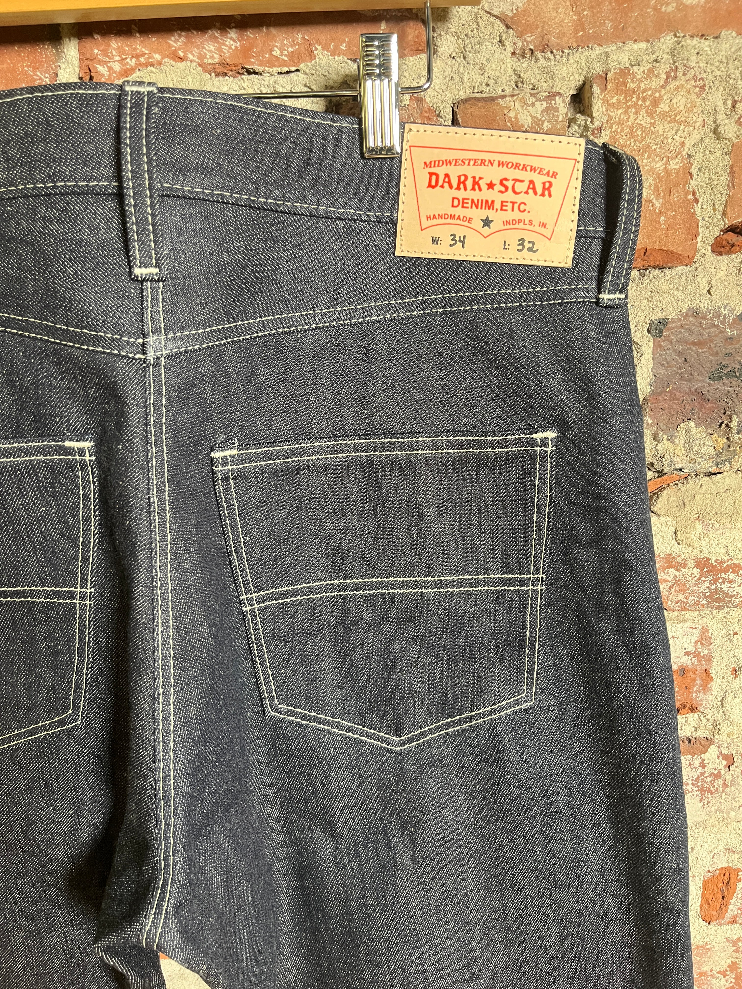14oz Indigo White Weft Selvedge Denim 34 x 32