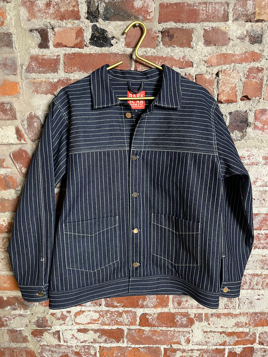 12oz Indigo Pinstripe Chore Jacket (M)
