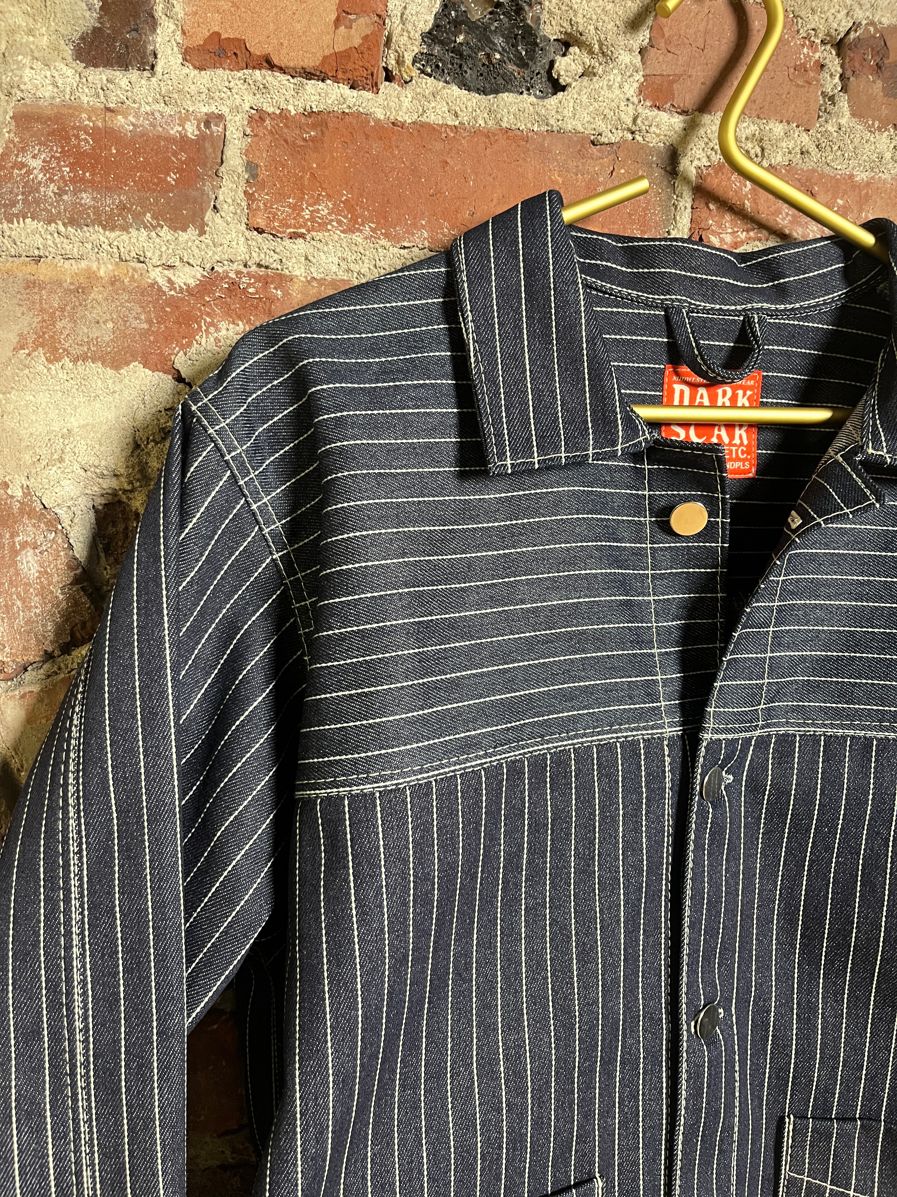 12oz Indigo Pinstripe Chore Jacket (M)