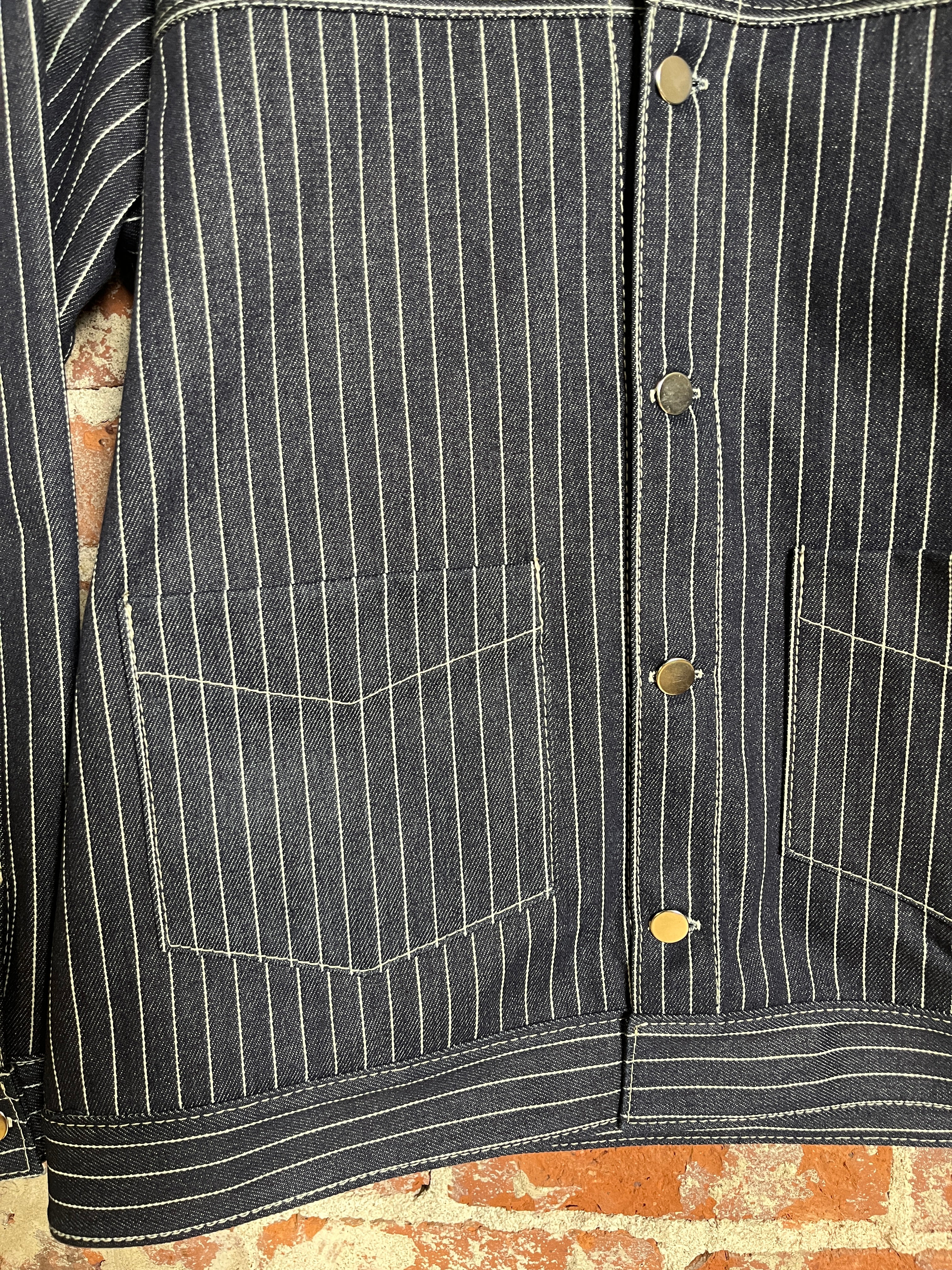 12oz Indigo Pinstripe Chore Jacket (M)